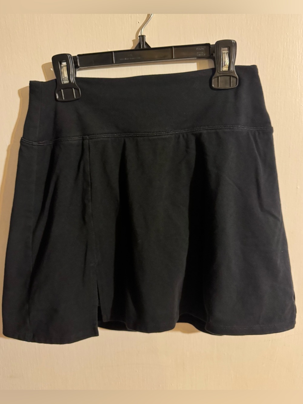 Black Athletic Mini Skort with a Slit